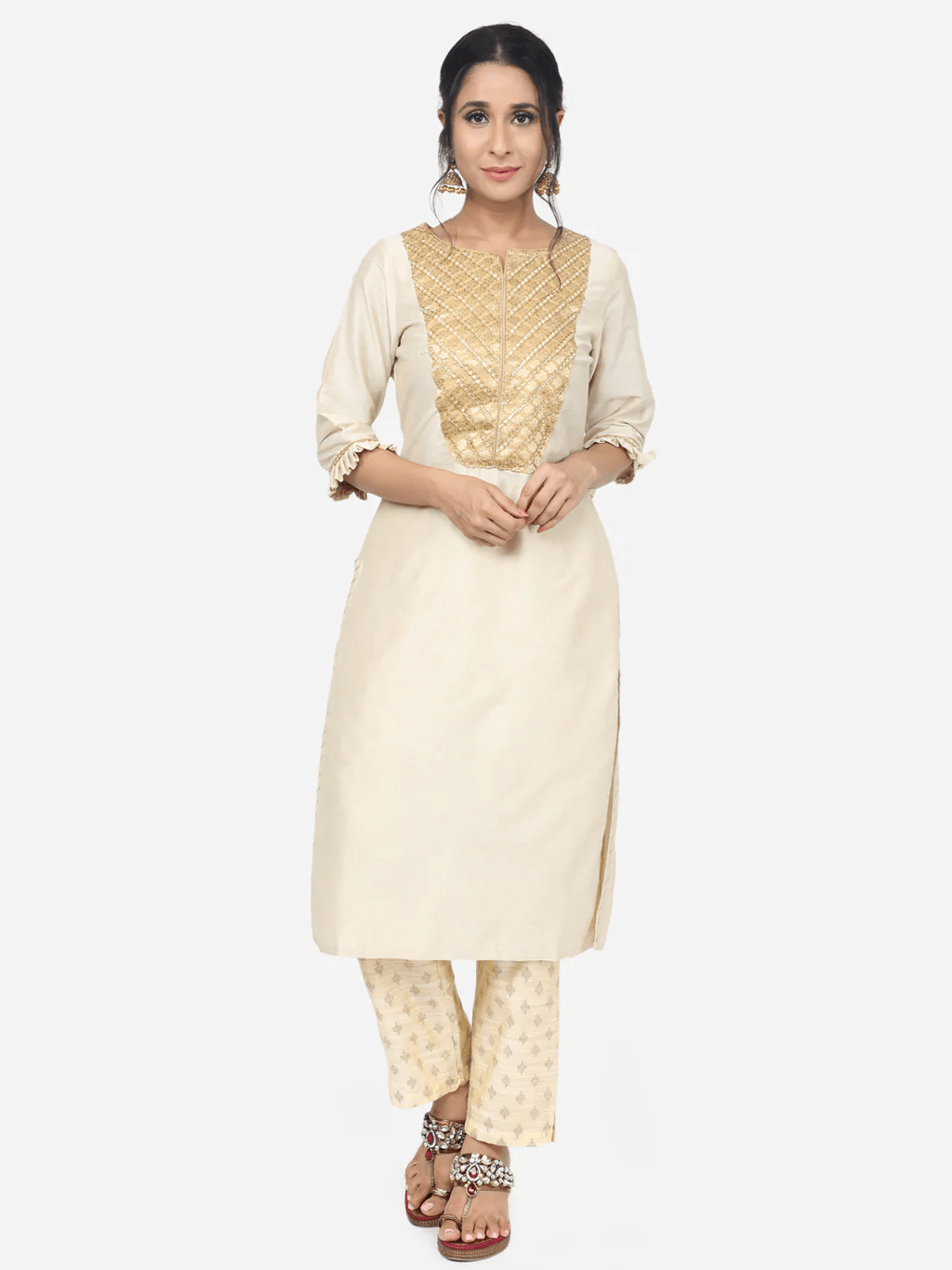 Buy ANUSHIL Cotton Cambric Printed Mandarian Collar 3/4th Sleeves Short  Kurti Style Peplum Top (Colour:- Orange, Size:-S) Online at Best Prices in  India - JioMart.